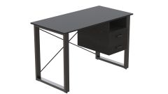 Письмовий стіл з ящиками Ferrum-decor Оскар 750x1200x700 метал Чорний ДСП Венге 16 мм (OSK0045)