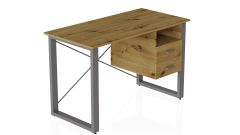 Письмовий стіл з ящиками Ferrum-decor Оскар 750x1400x700 метал Сірий ДСП Дуб Артізан 16 мм (OSK0083)
