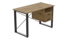 Письмовий стіл з ящиками Ferrum-decor Оскар 750x1400x700 метал Чорний ДСП Дуб Артізан 16 мм (OSK0069)