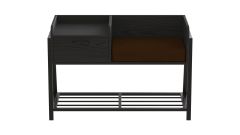 Банкетка с тумбочкой Ferrum-decor Бланка 540x1000x320 металл Черный ДСП Сосна Кембра 16 мм (BLA0003)
