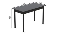 Стол кухонный Ferrum-decor Бенита 75x120x60 Черный ДСП Сосна Кембра 16мм (BEN0003)