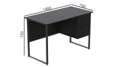 Комп'ютерний стіл Ferrum-decor Гаррі 75x140x70 чорний ДСП Венге 16мм
