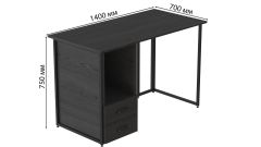 Комп'ютерний стіл Ferrum-decor Отто 76x140x70 чорний ДСП Венге 32мм