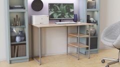 Комп'ютерний стіл Ferrum-decor Кевін 75x100x70 сірий ДСП Дуб Артізан 16мм