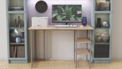 Письменный стол Ferrum-decor Кевин 75x100x60 серый ДСП Дуб Артизан 16мм