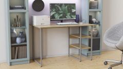 Письменный стол Ferrum-decor Кевин 75x100x60 серый ДСП Дуб Сонома 16мм