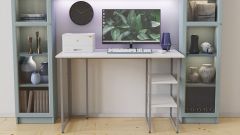 Комп'ютерний стіл Ferrum-decor Кевін 75x140x60 сірий ДСП Біле 16мм