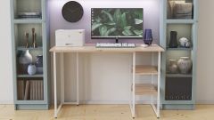 Комп'ютерний стіл Ferrum-decor Кевін 75x100x60 білий ДСП Дуб Артізан 16мм