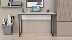 Письменный стол Ferrum-decor Коди 75x100x60 черный ДСП Белое 16мм