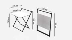 Стол трансформер Компакт 1 Ferrum-decor 750x790x720 Черный металл ДСП Белый 16 мм (KOM101)