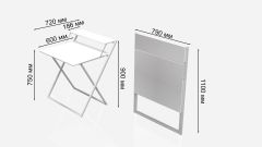 Стол трансформер Компакт 2 Ferrum-decor 750x790x720 Белый металл ДСП Белый 16 мм (KOM208)