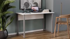 Письменный стол Ferrum-decor Курт 75x120x60 серый ДСП Белое 16мм