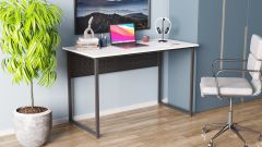 Письменный стол Ferrum-decor Майк 75x100x60 черный ДСП Белое 16мм