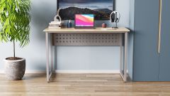 Письменный стол Ferrum-decor Майк 75x140x60 серый ДСП Дуб Сонома Трюфель 16мм