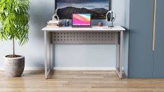 Письменный стол Ferrum-decor Майк 75x140x60 серый ДСП Белое 16мм