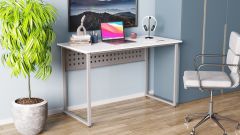 Письменный стол Ferrum-decor Майк 75x100x60 серый ДСП Белое 16мм