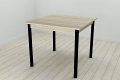 Кухонний стіл Ferrum-decor Агата 75x90x90 Чорний ДСП Сонома 16мм (AGA0004)