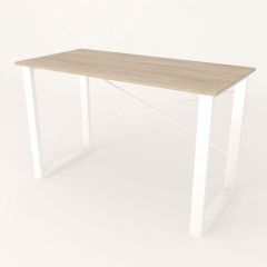 Письмовий стіл Ferrum-decor Драйв 750x1400x600 Білий метал ДСП Дуб Сонома 16 мм (DRA060)