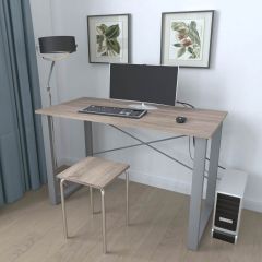 Письменный стол Ferrum-decor Драйв 750x1400x700 Серый металл ДСП Дуб Сонома Трюфель 16 мм (DRA117)