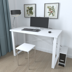 Письмовий стіл Ferrum-decor Драйв 750x1200x600 Білий метал ДСП Білий 32 мм (DRA162)