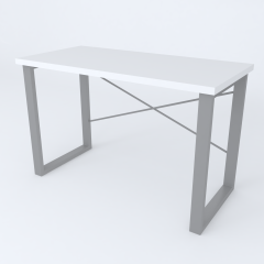 Письмовий стіл Ferrum-decor Драйв 750x1400x600 Сірий метал ДСП Білий 32 мм (DRA176)