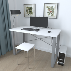 Письменный стол Ferrum-decor Драйв 750x1000x700 Серый металл ДСП Белый 32 мм (DRA197)