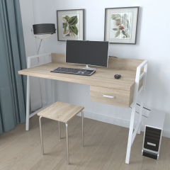 Письменный стол Ferrum-decor Комфорт 750x1200x600 Белый металл ДСП Дуб Сонома 32 мм (KOMF039)