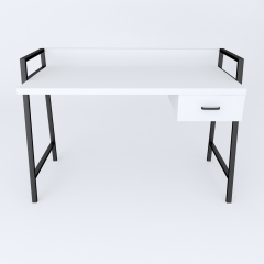 Письменный стол Ferrum-decor Комфорт 750x1200x600 Черный металл ДСП Белый 32 мм (KOMF022)