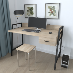 Письменный стол Ferrum-decor Комфорт 750x1200x600 Черный металл ДСП Дуб Сонома 32 мм (KOMF025)