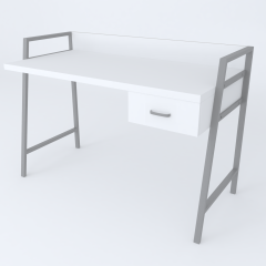 Письмовий стіл Ferrum-decor Комфорт 750x1200x600 Сірий метал ДСП Білий 32 мм (KOMF029)