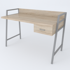 Письмовий стіл Ferrum-decor Комфорт 750x1000x600 Сірий метал ДСП Дуб Сонома 32 мм (KOMF011)