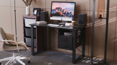 Письменный стол с ящиками Ferrum-decor Оскар  750x1400x600 металл Черный ДСП Сосна Кембра 16 мм (OSK0024)