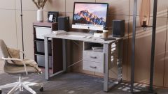 Письменный стол с ящиками Ferrum-decor Оскар  750x1400x700 металл Серый ДСП Бетон 16 мм (OSK0084)