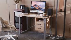 Письменный стол с ящиками Ferrum-decor Оскар  750x1200x600 металл Серый ДСП Дуб Сан-Марино 16 мм (OSK0016)