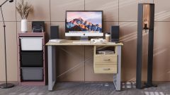 Письменный стол с ящиками Ferrum-decor Оскар  750x1400x700 металл Серый ДСП Дуб Сонома 16 мм (OSK0081)