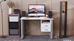 Письменный стол с ящиками Ferrum-decor Оскар  750x1400x600 металл Серый ДСП Белый 16 мм (OSK0036)