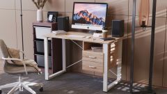 Письменный стол с ящиками Ferrum-decor Оскар  750x1400x700 металл Белый ДСП Дуб Сан-Марино 16 мм (OSK0072)