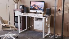 Письменный стол с ящиками Ferrum-decor Оскар  750x1400x700 металл Белый ДСП Белый 16 мм (OSK0071)