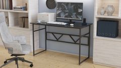 Компьютерный стол Ferrum-decor Раян 75x100x60 черный ДСП Сосна Кембра 16мм