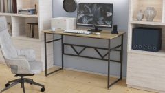 Письменный стол Ferrum-decor Раян 75x140x60 черный ДСП Дуб Сонома 16мм