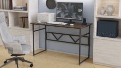 Комп'ютерний стіл Ferrum-decor Раян 75x120x60 чорний ДСП Дуб Сонома Труфель 16мм