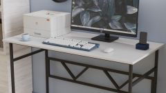 Письменный стол Ferrum-decor Раян 76x120x70 черный ДСП Белое 32мм