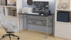 Компьютерный стол Ferrum-decor Раян 75x140x60 серый ДСП Сосна Кембра 16мм