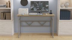 Комп'ютерний стіл Ferrum-decor Раян 75x120x60 сірий ДСП Дуб Сонома 16мм