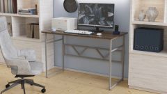 Комп'ютерний стіл Ferrum-decor Раян 75x100x70 сірий ДСП Дуб Сонома Труфель 16мм