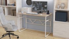 Комп'ютерний стіл Ferrum-decor Раян 75x140x70 білий ДСП Дуб Артізан 32мм