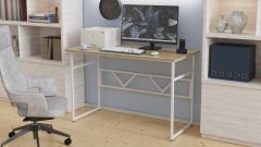 Письменный стол Ferrum-decor Раян 76x120x70 белый ДСП Дуб Сонома 32мм