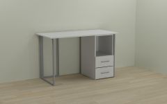 Письменный стол Ferrum-decor Отто 75x120x60 серый ДСП Белое 16мм