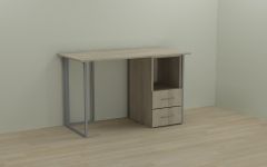 Письменный стол Ferrum-decor Отто 75x140x60 серый ДСП Дуб Сонома 16мм