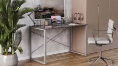 Письменный стол Ferrum-decor Серии Конект 75x120x60 серый ДСП Сосна Кембра 16мм (XK00180)
